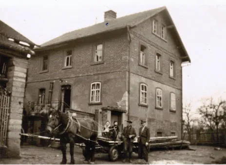 Historische Ansicht des Gutshofes der Deichselbach Brennerei in Elfershausen von 1876